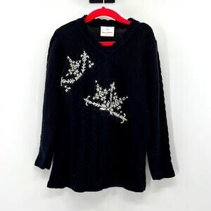 Hanna Andersson Snowflake Heavyweight Sweater - Black/White - 5T